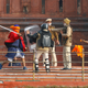 The clash between the protestors and the police at Red Fort.